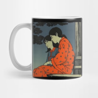 Two Asian Girls Sitting on the Bench Mug